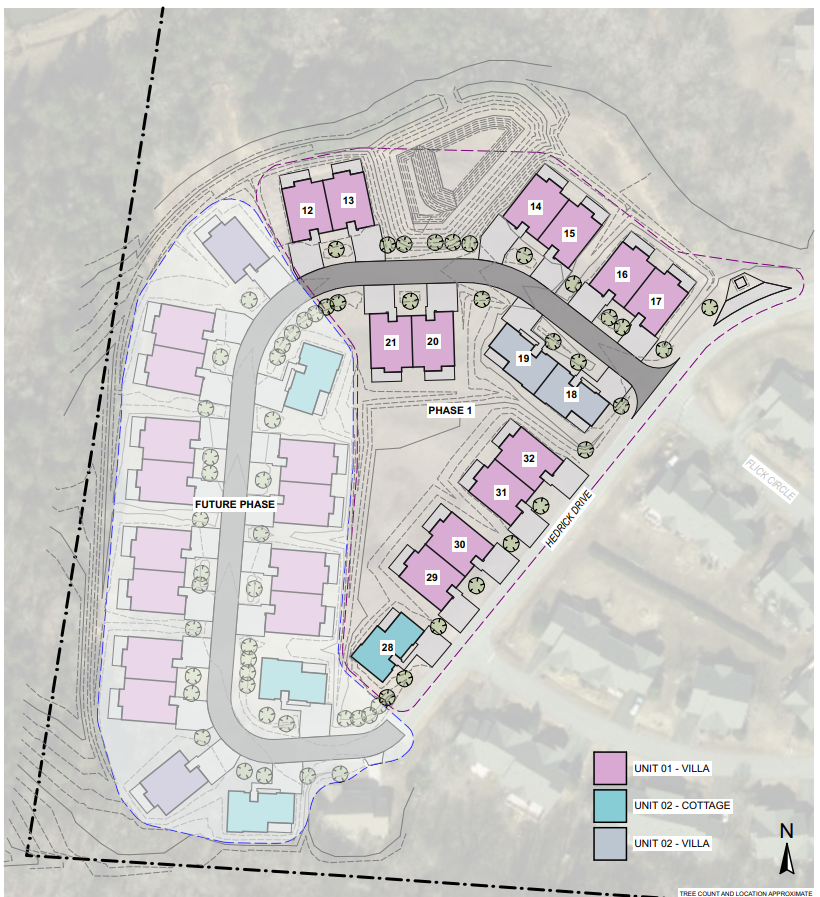 Phase 1 new construction site map at Piedmont Crossing